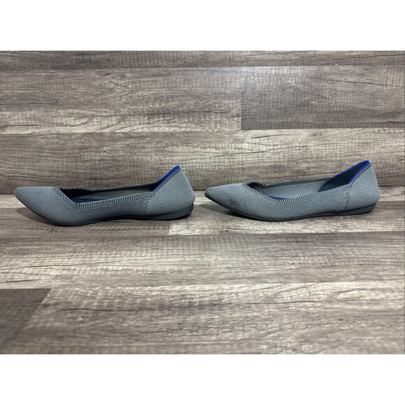 Rothys The Point Flats Cloud Gray Birdseye Knit Slip On Shoe Womans 7 Used - Picture 9 of 14